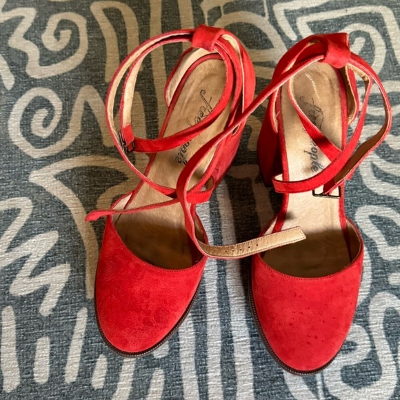 Free People Shoes - Red Remi Platforms